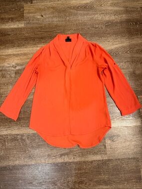 Mossimo Bright Orange V-Neck Blouse